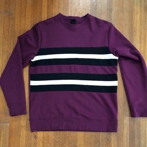 H&M purple stripe crew neck sweatshirt never worn!
